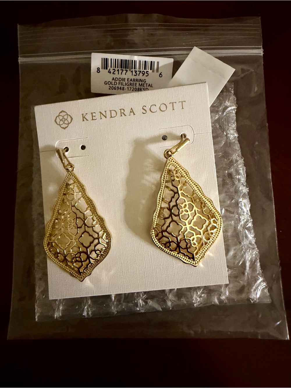 Kendra Scott ADDIE EARRINGS GOLD FILIGREE METAL